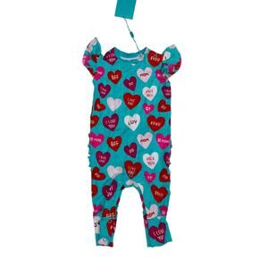 NWT Posh Peanut 0-3M Valerie Capsleeve Romper